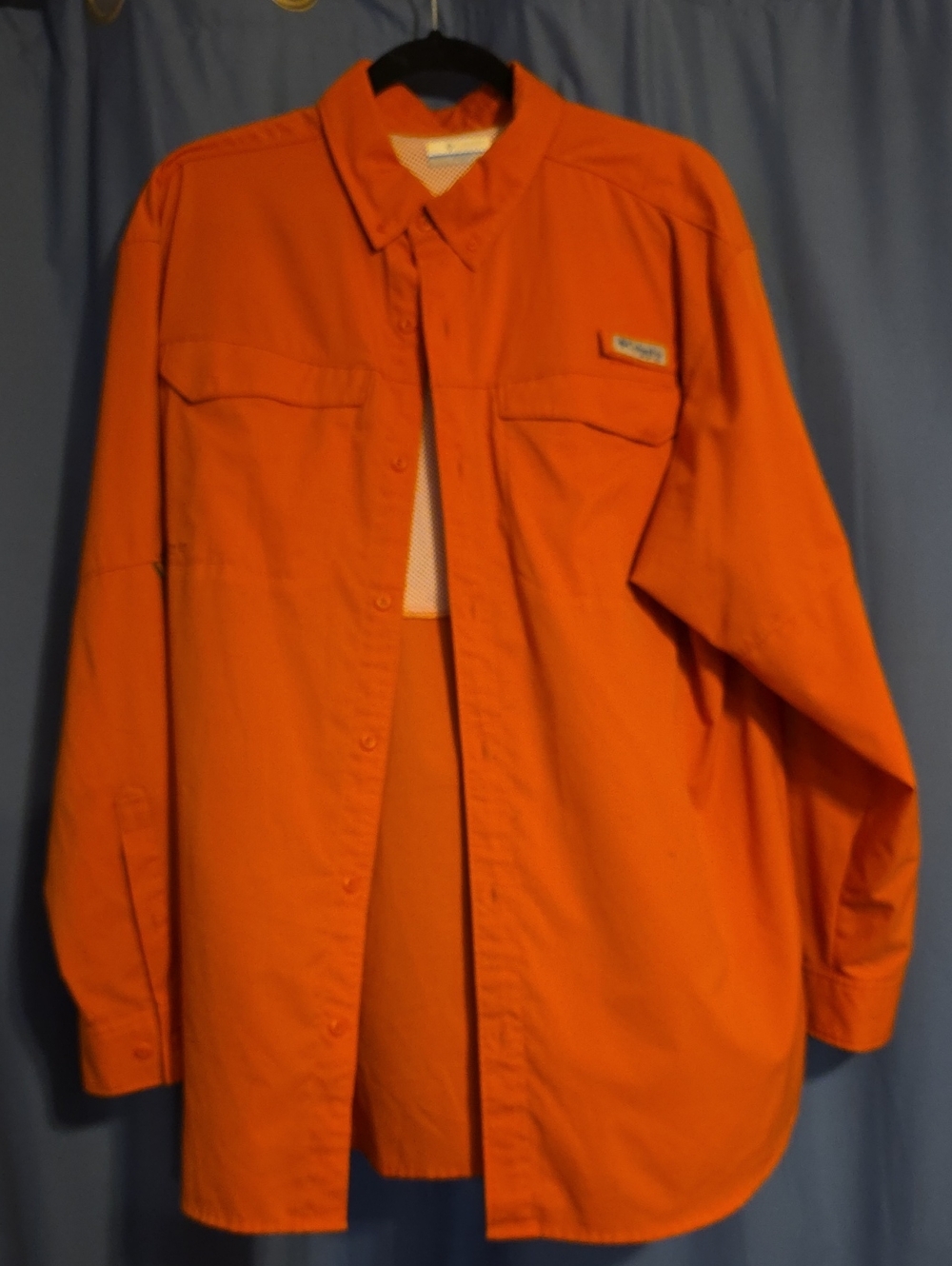 Columbia Men's Bright Orange Lightweight Button-Up Shirt Jacket